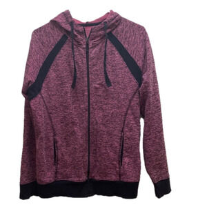 Made for life women’s size, XL, pink and black long sleeve zip up sweatshirt